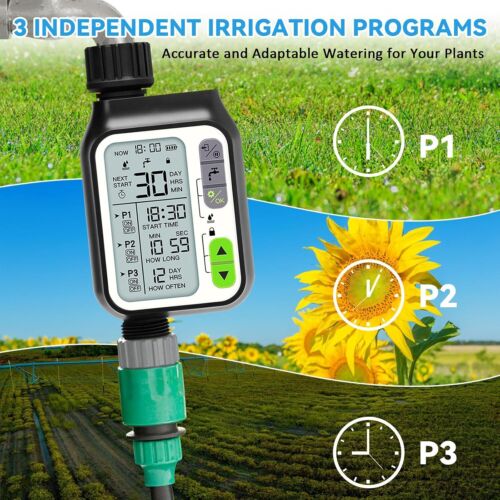 Durable Hose Water Timer – 3 Customizable Programs, Rain Pause, Easy LCD Display - Picture 4 of 7