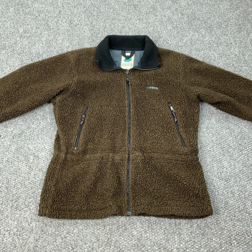 Alpine Design Womens Jacket Small Brown Fleece Wind Stopper Made In USA - Image 2 of 4