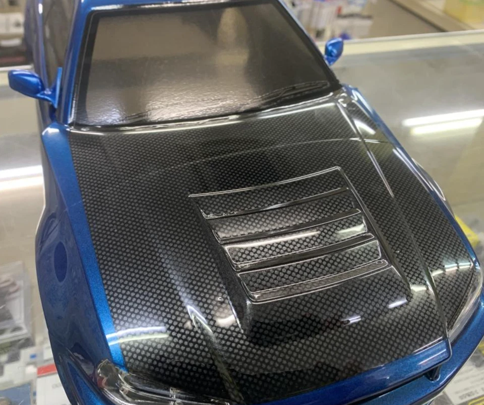 NEW TAMIYA 1/10 RC NISSAN R34 GTR GT-R Z-TUNE BULE PAINTED BODY w/ CARBON HOOD - Image 4 of 4