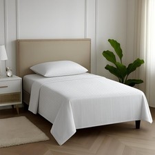 Carressa Linen Luxury Egyptian Cotton Twin Stripe Sheet Set - 600 Thread Coun...