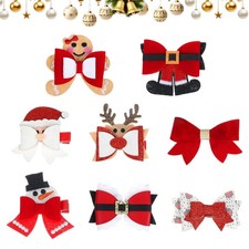 8Pcs Christmas Hair Clips, Santa Gingerbread Reindeer Snowman Christmas Hair ...