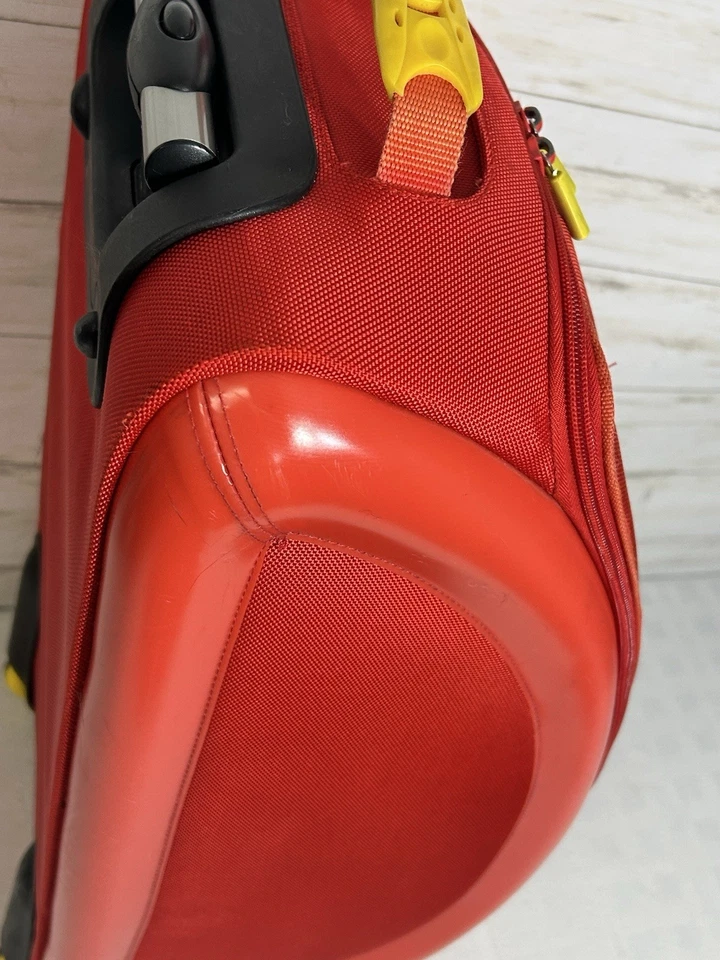 Ferrari Gearbox Carry On Travel Rolling Roller Bag Suitcase Red Yellow 23”x 12" - Image 4 of 4