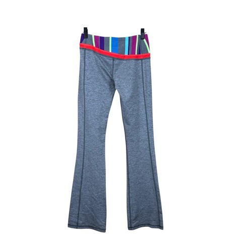 Ivivva by Lululemon Flare Leg Leggings Girls 12 Gray Stretch Athletic Yoga Pants - Picture 2 of 4