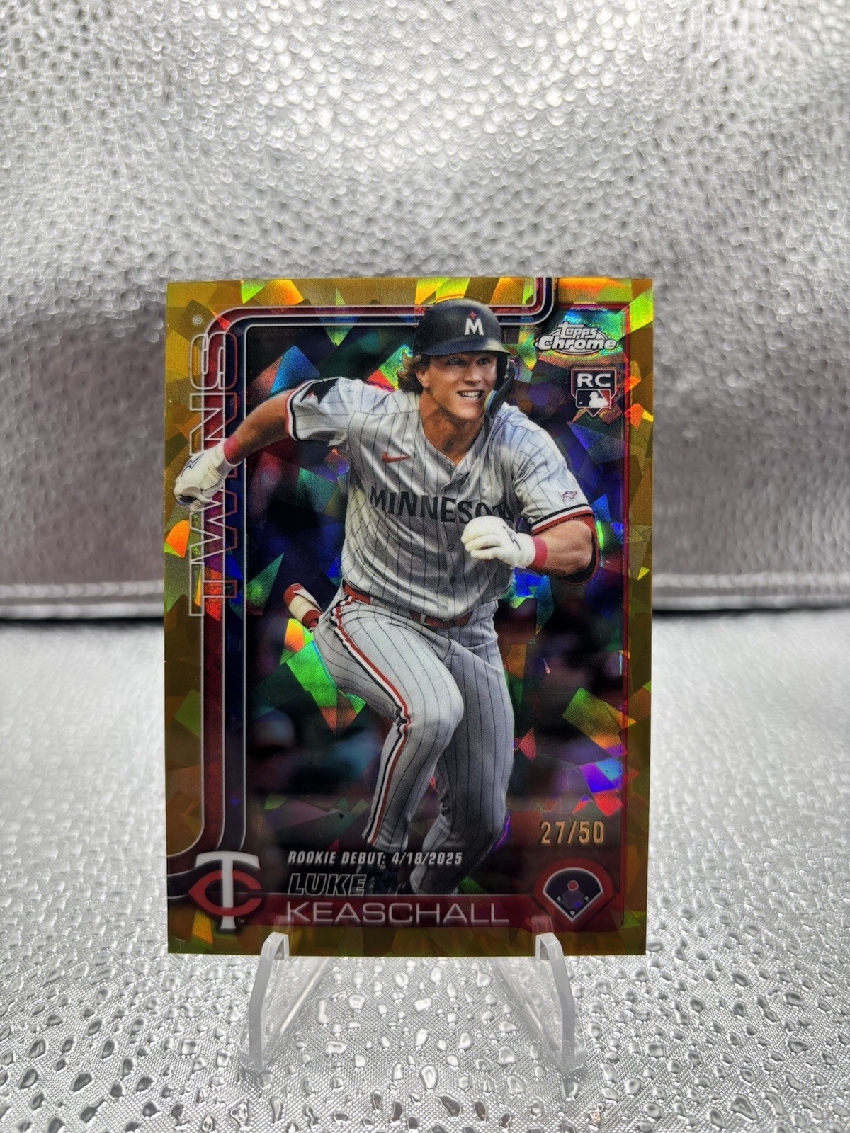 2025 Topps Chrome Update Sapphire Luke Keaschall RC Gold Refractor /50 #USC134