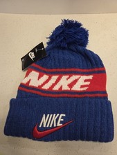 NIKE BLUE  RED ADULT KNIT BEANIE. NEW