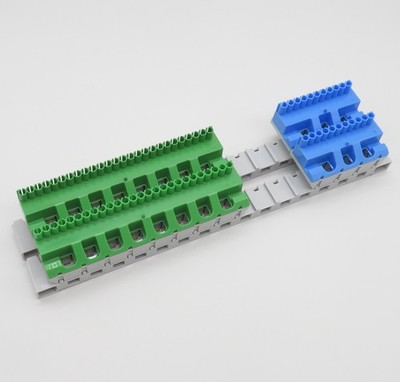2x ABB Quick-Steckträger + PE-Klemmenblock ZK268G N-Klemmblock ZK113B 4mm²+25mm²