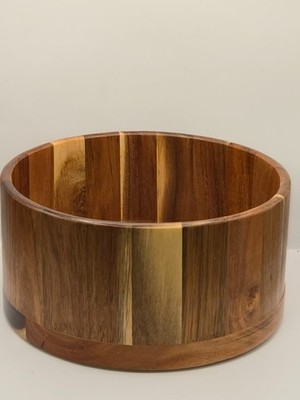 New Crofton Acacia Wood Serving Bowl 9.75  Modern Salad Fruit Bowl Kitchen Decor