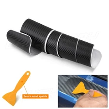 Carbon Fiber Car Rear Bumper Trunk Corner Protector Trim Sticker 88CM