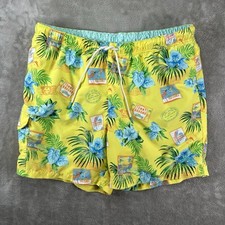 Tommy Bahama Naples Lei in Paradise Drawstring 6" Swim Trunks Mens XL Yellow