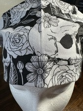 Euro Scrub Cap Skulls And Flowers