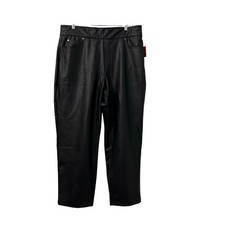 Spanx Pants Size 1X Faux Vegan Leather Like Slim Straight Leg Luxe Black Ankle