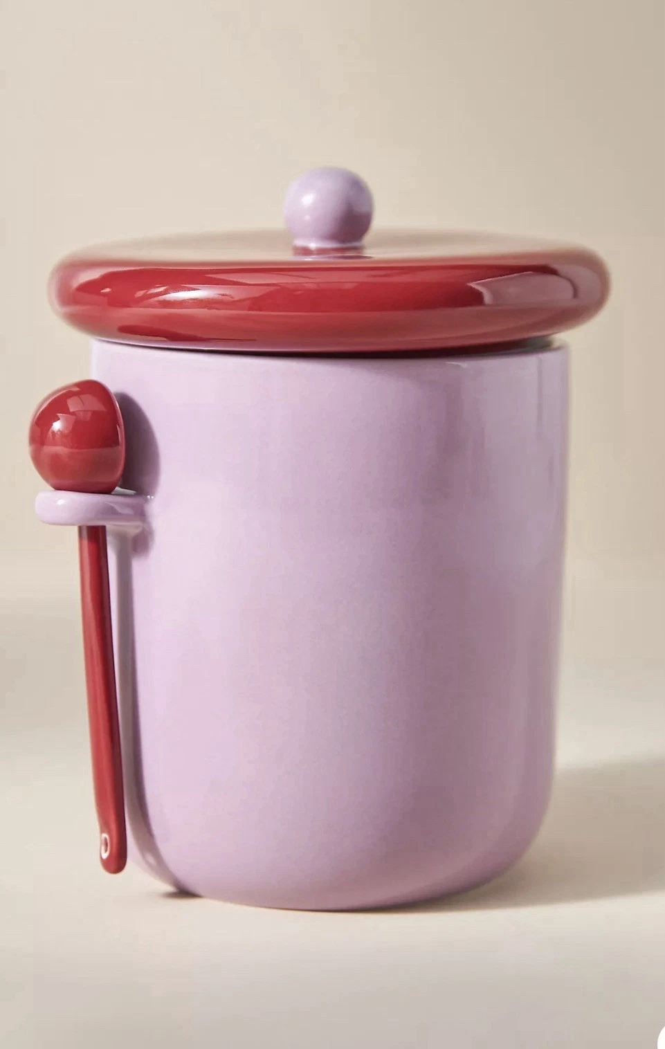 Anthropologie Rika Canister with Scoop pink pastel multicolor
