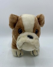 Vintage Dakin Brown  White Bull Dog Bulldog Plush Stuffed Made Made In Korea