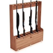 Gun Racks Holds 10 Long Guns Wooden Rifle Rack Floor Stand Display Holder Stand