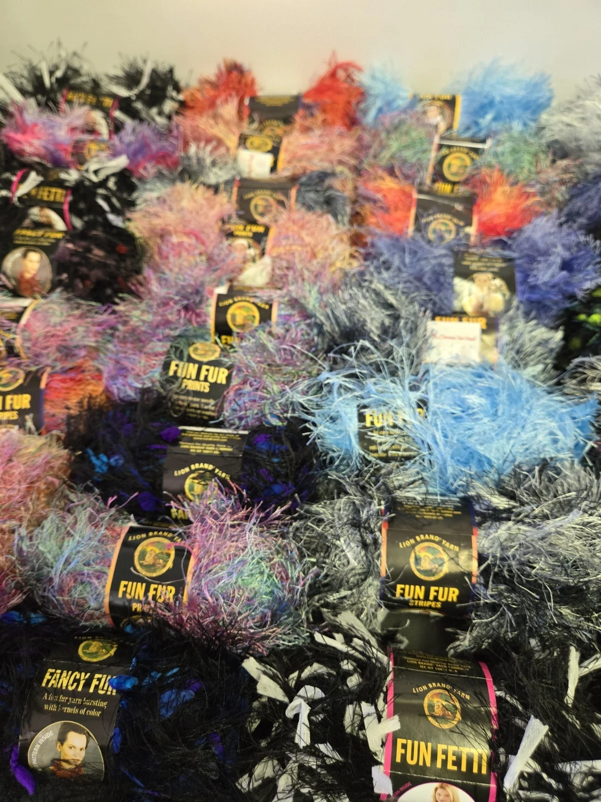 HUGE Lot Of Lion Brand Fun Fur Yarn All Brand New!! image 5