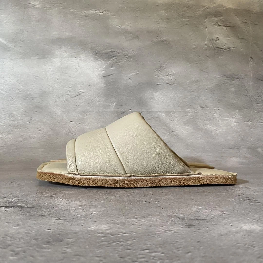 VANS Sandali Dries Van Noten in pelle punta aperta avorio misura 7 5 8 piatti