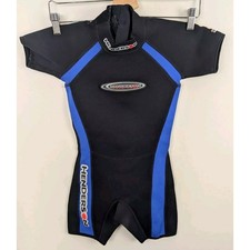 Henderson Dive Wear 2mm Wet Suit Youth Size 6 Black Blue Shorts Diving Kids