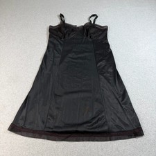 Vintage Philmaid Slip Women 40 Black Nylon Satin Sheer Lingerie 50s 60s Romantic