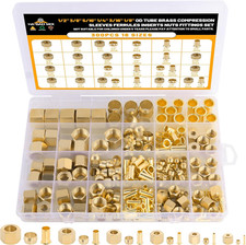 300Pcs Brass Compression Sleeves Ferrules Inserts Nuts Fittings