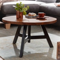 Couchtisch FineBuy Sofatisch Massivholz 60X60X35 Cm Wohnzimmertisch Tisch Rund