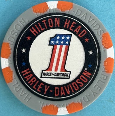 Harley Davidson Wide Print Poker Chip Hilton Head HD in South Carolina    CLOSED