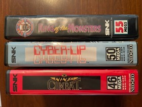 Neo Geo AES 3 Game Lot &ndash; Ninja Combat Cyber-Lip King of the Monsters (Boxed)