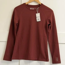 Figs Waffle Longsleeve Underscrub in Walnut, Size Small