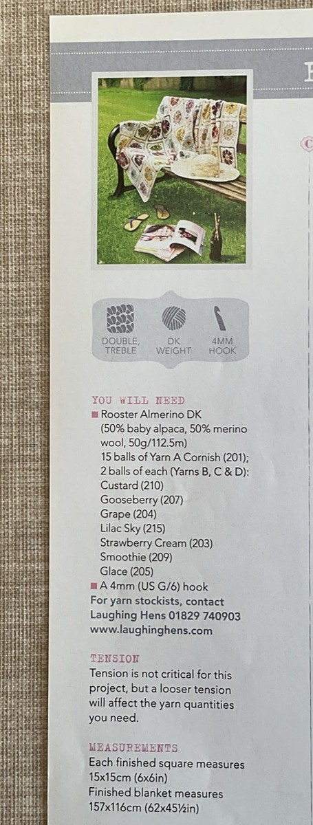 Crochet Pattern Floral Granny Square Motif Throw Blanket UK