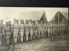 Antique Real Photo Postcard Rppc Ww1 Soldiers New Jersey Sea Girt Camp 1913