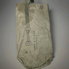 WWII US Army Canvas Laundry Barracks Bag Named Aaron W Plyler Duffel Stenciled