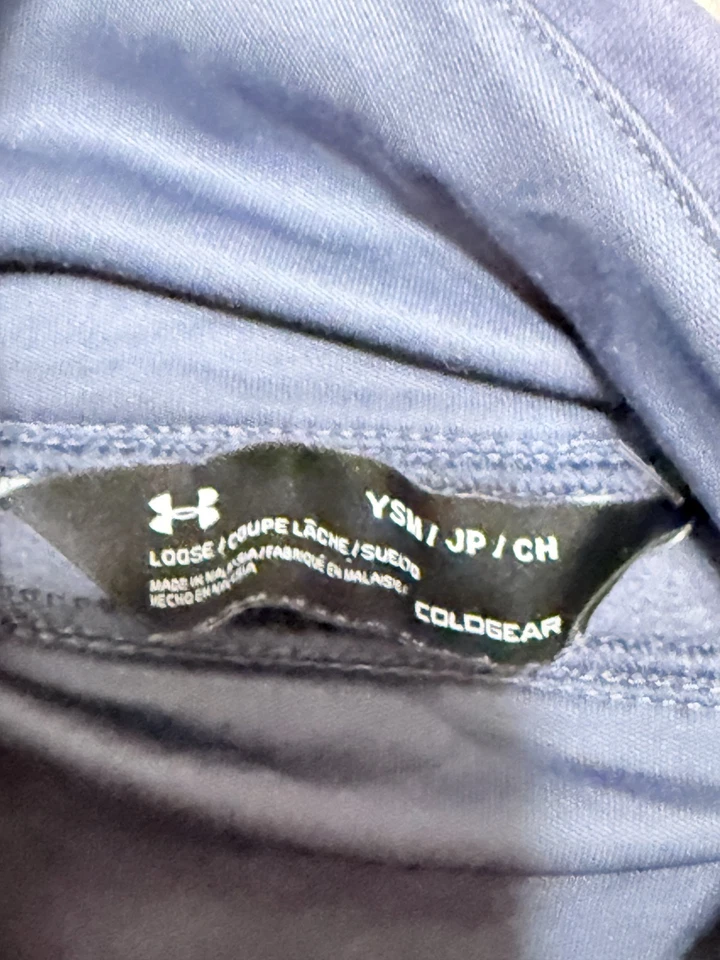 Suéter Under Armour, Meninas Jovens Tamanho Pequeno/Médio, Azul Cinza Rosa, Colorblock - Imagem 4 de 4