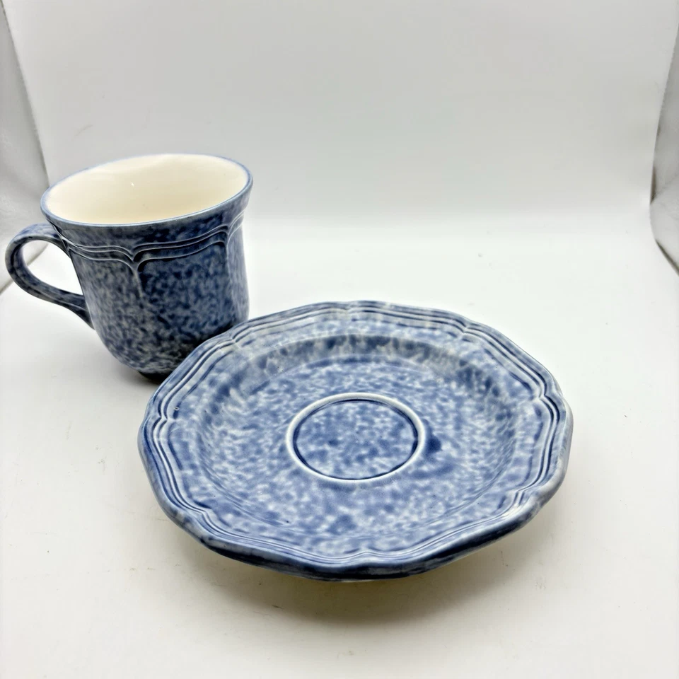 Juego de platillos taza azul Kentucky vintage Mikasa Country Charm gres 9525 Japón Foto 2 de 4