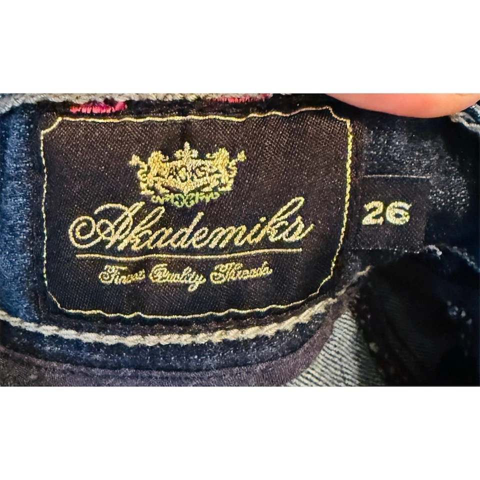 Akademiks Women's High-Rise Corset Denim Shorts VTG 26 4/6 jeans steampunk rare - Image 2 of 4