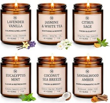 6-Pack Scented Soy Candles for Home, Relaxation  Gifts