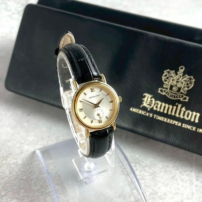 Hamilton 6208 Ladies Gold Watch Quartz Analog Japan Authentic 058970