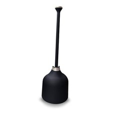 Designer Series Toilet Plunger with Holder in Black and Brushed Nickel
