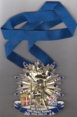 D35 Karnevalsorden am Band 1954-2014 KG Blaue Funken Neuss - Rheinland e.V. 1954