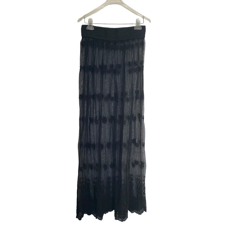 Maxi Falda Gypsy Junkies Negra Encaje Transparente Caprichosa Gótica Bohemia Talla M/L Foto 2 de 4