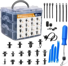 GOOACC 855Pcs Car Push Retainer Clips & Auto One Size, 810 + 41 Tools 