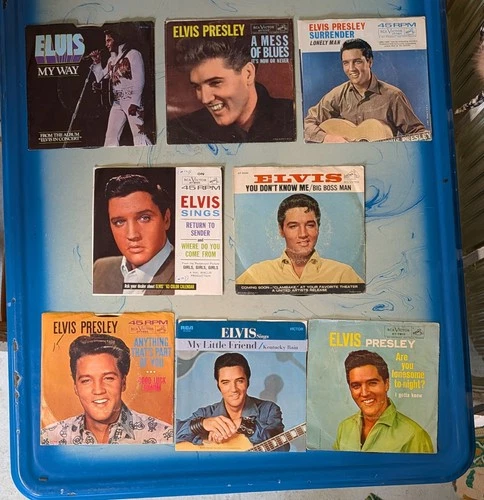 Lot Of 8 Elvis Presley 45s - Used Condition Varies - Stack 2