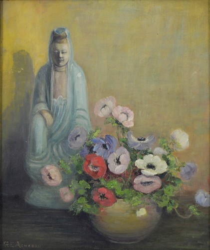 Georgina Elliott Acheson PAFA Mystisches Stillleben Ölgemälde New York um 1920 - Bild 2 von 4