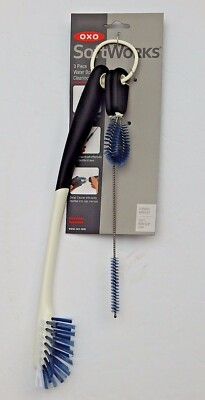 OXO SOFT WORKS 3 PIECE WATER BOTTLE CLEANING SET BRUSHES NEW AUTHENTIC