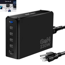 230W USB C GaN Charger Station PD Fast Desktop Charger Cable AC to DC Convertor