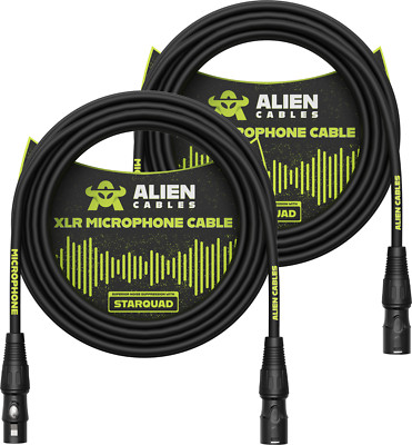 ALIEN CABLES - STARQUAD XLR MICROPHONE CABLE - 3 FOOT - 2 PACK