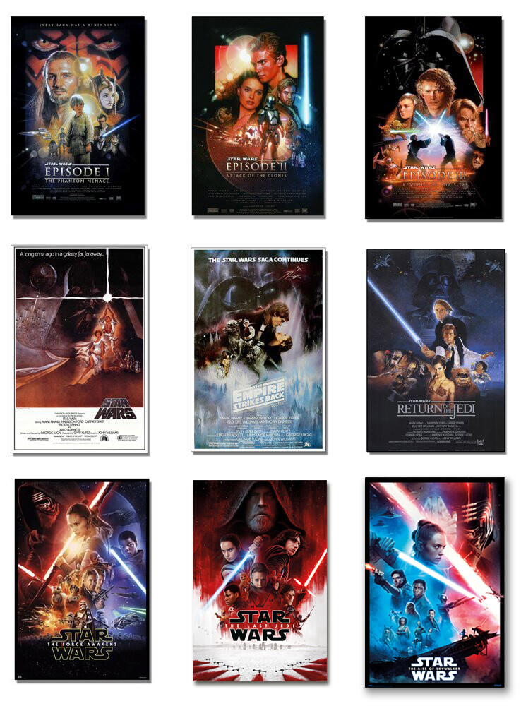 Phantom Menace Skywalker Saga Movies Posters All Nine Star Wars
