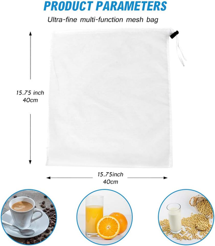 Nylon Straining Bag Fine Mesh Food Strainer Bag Reusable Strain Tea Pulp Juice F - Picture 5 of 12