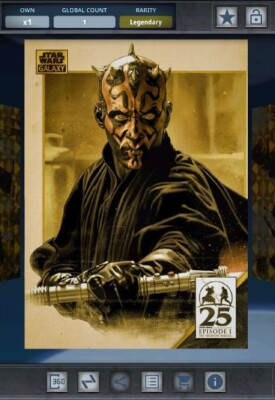 Star Wars Card Trader - Digital Legendary Gold Superfractor TPM Art Maul 1cc