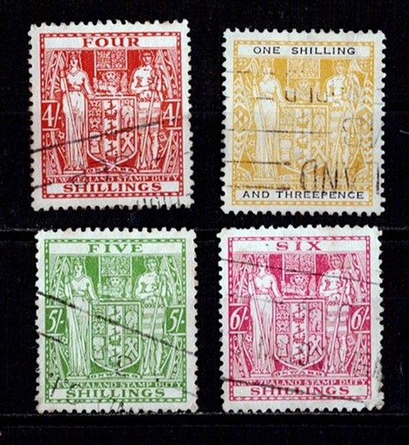 New Zealand 1931-40 1, 4, 5, 6 Shillings SG#F145,- F 149, F150 Fine Used HV £95