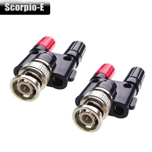 BNC Male Plug to Dual 4mm Banana Female Jack Binding Post Adapter Connector - Picture 9 of 10