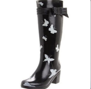 kate spade black rain boots